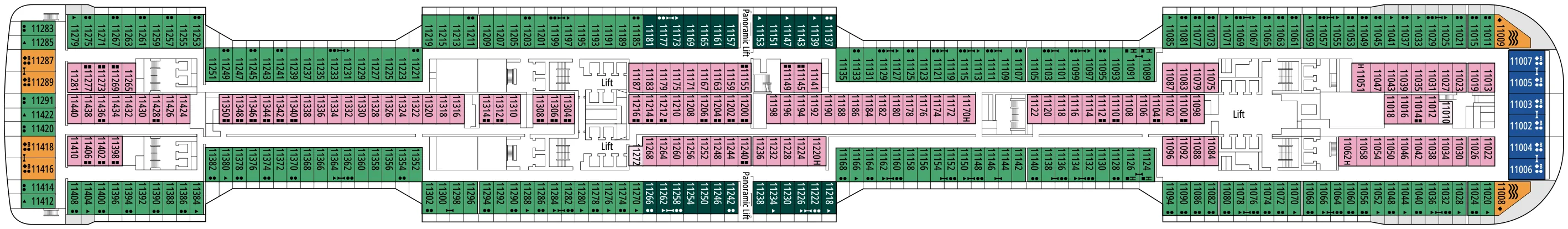 Dekplan dek 11 van de MSC Virtuosa
