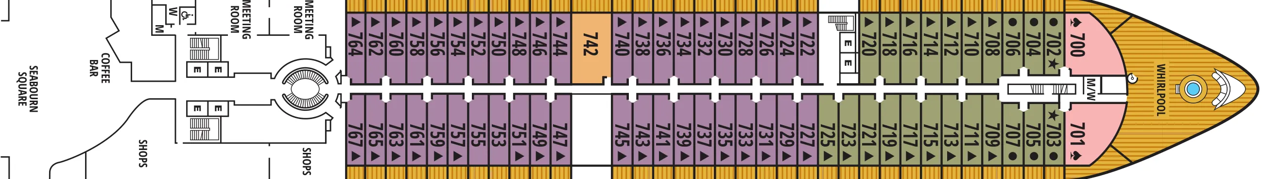 Dekplan dek 7 van de Seabourn Encore