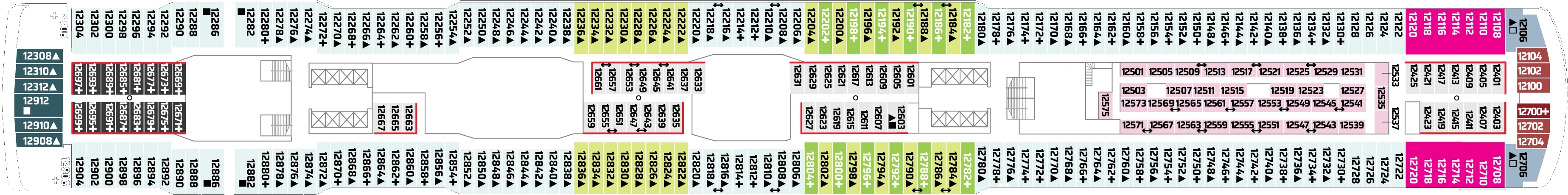 Dekplan dek 12 van de Norwegian Escape