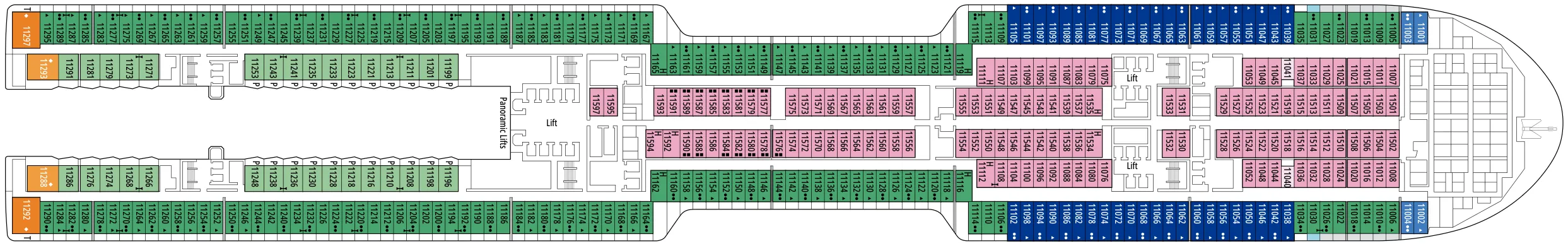 Dekplan dek 11 van de MSC World Europa