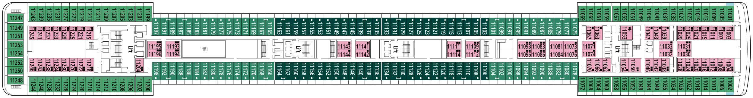 Dekplan dek 11 van de MSC Musica