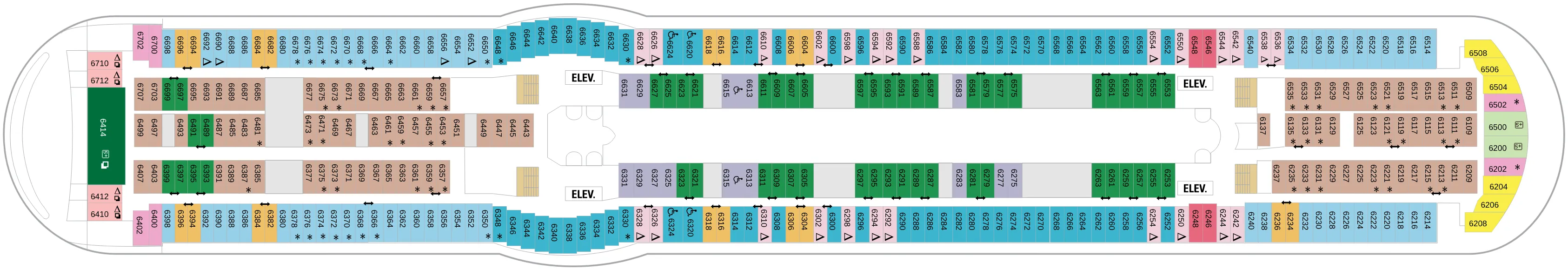 Dekplan dek 6 van de Liberty of the Seas