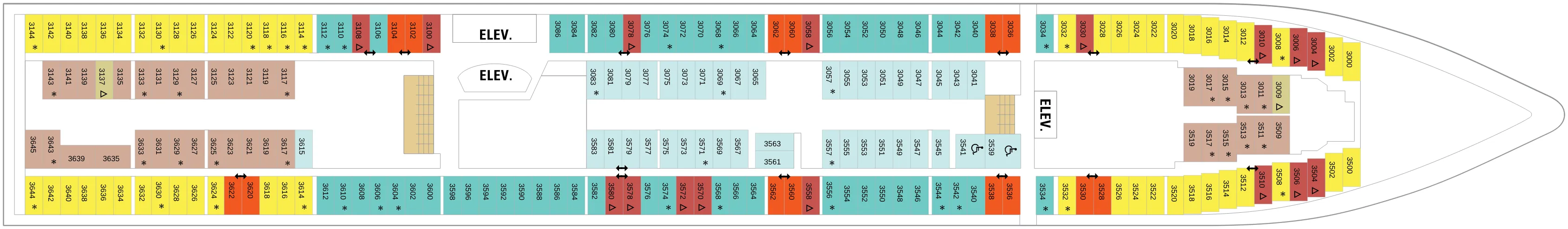 Dekplan dek 3 van de Brilliance of the Seas