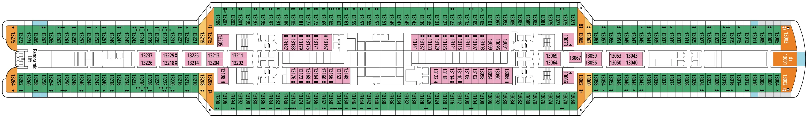 Dekplan dek 13 van de MSC Seaview
