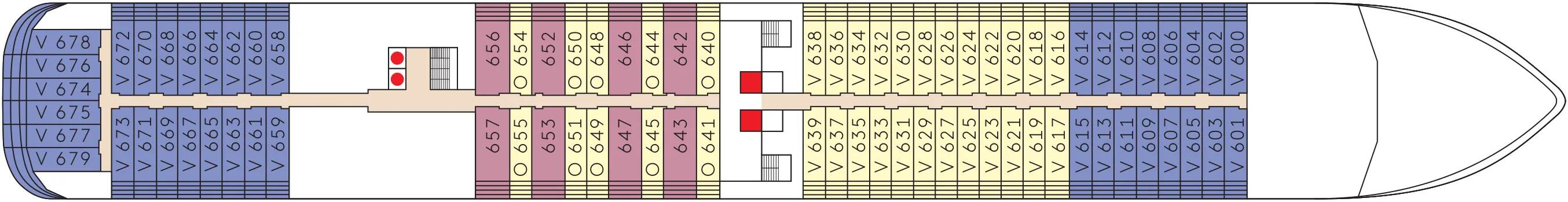 Dekplan dek 6 van de MS Europa 2