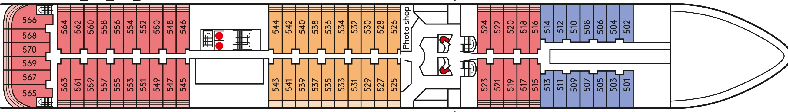 Dekplan dek 5 van de MS Europa