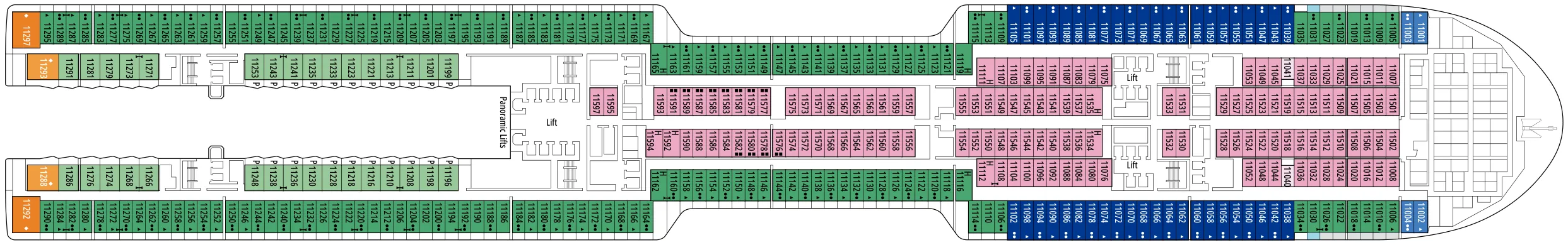 Dekplan dek 11 van de MSC World Atlantic
