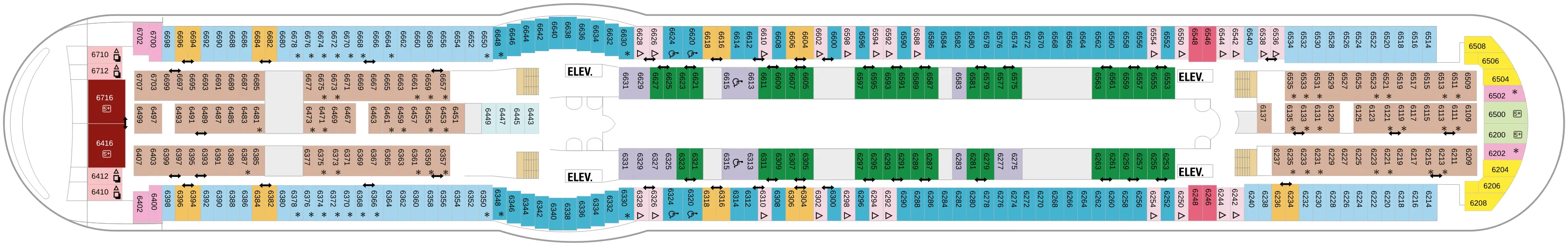 Dekplan dek 6 van de Independence of the Seas