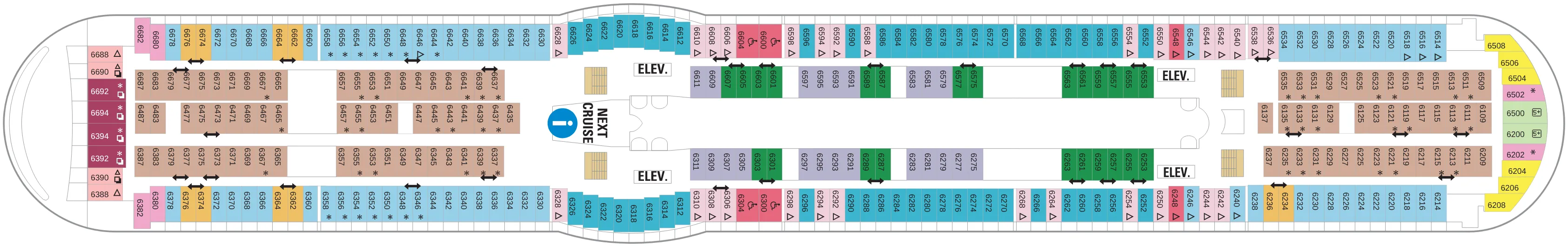 Dekplan dek 6 van de Navigator of the Seas