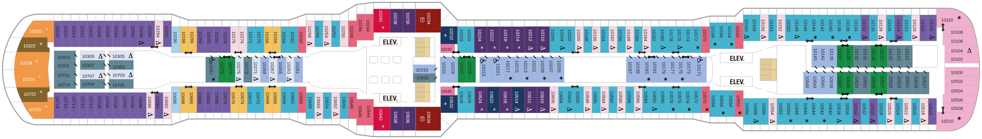 Dekplan dek 10 van de Quantum of the Seas