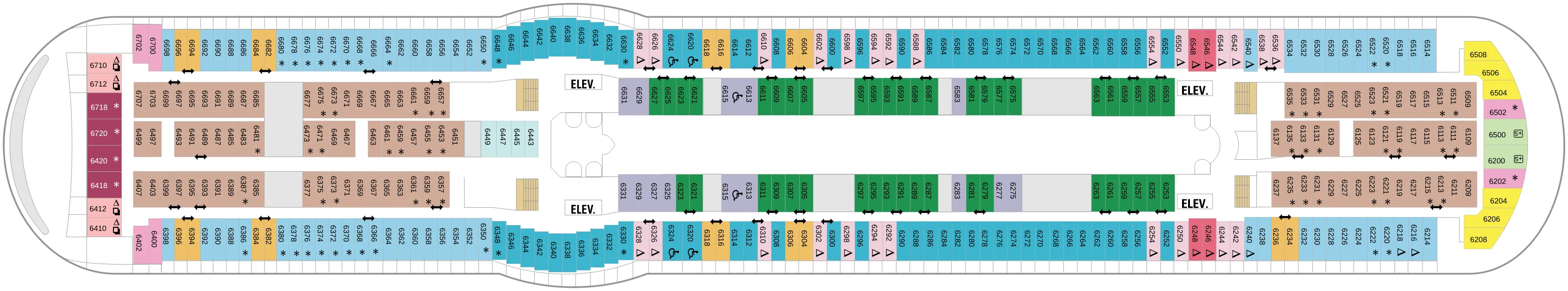Dekplan dek 6 van de Freedom of the Seas