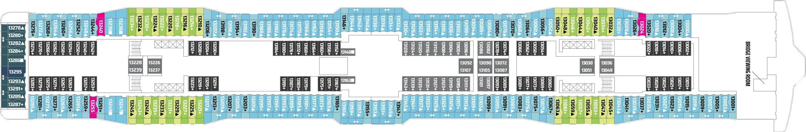 Dekplan dek 13 van de Norwegian Epic