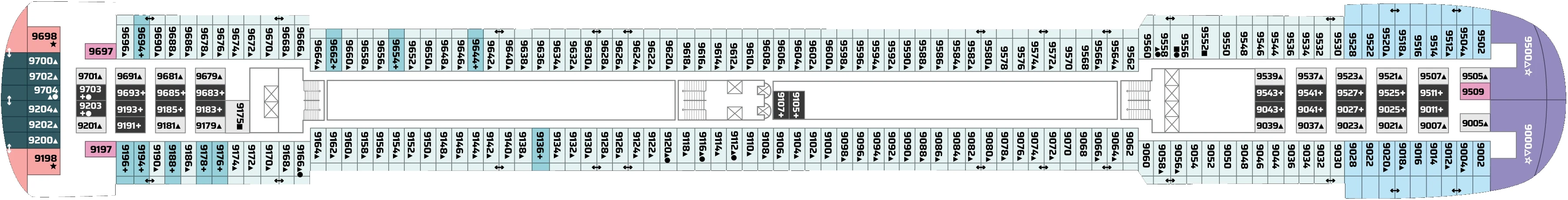 Dekplan dek 9 van de Pride of America