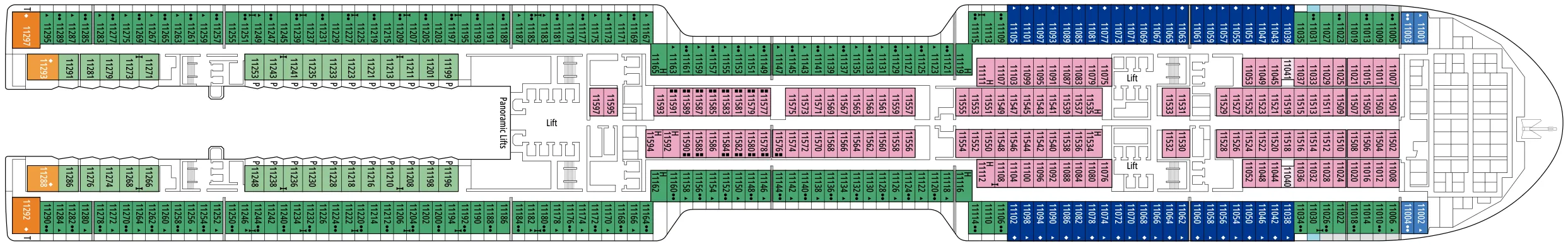 Dekplan dek 11 van de MSC World America