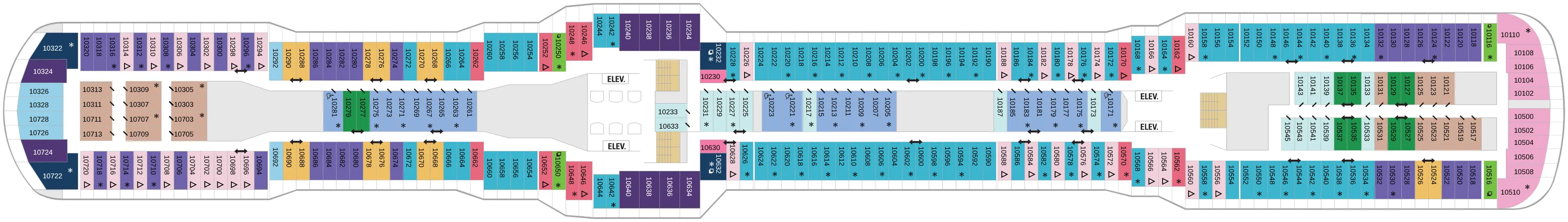 Dekplan dek 10 van de Spectrum of the Seas