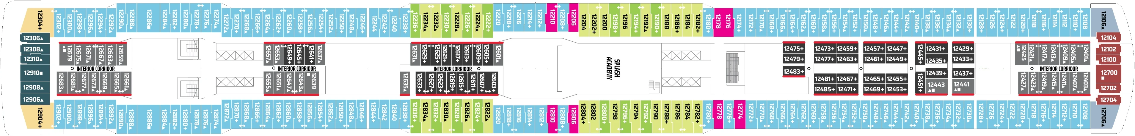 Dekplan dek 12 van de Norwegian Breakaway