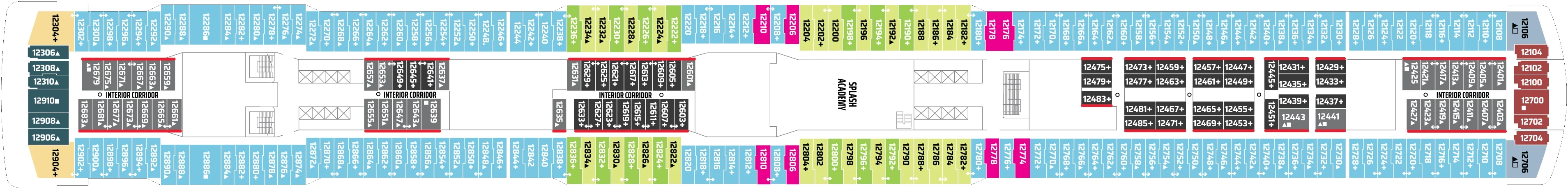 Dekplan dek 12 van de Norwegian Getaway